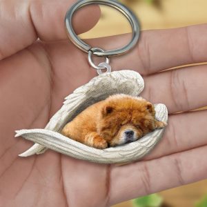 Chow chow Sleeping Angel Acrylic Keychain